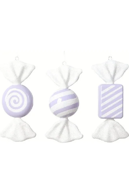 Christmas Caroling Pastel Lavender Candy Ornament (Assortment of 3)
