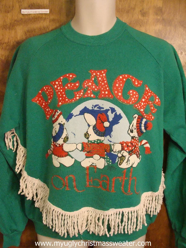 PEACE Dancing Snowmen Christmas Sweatshirt