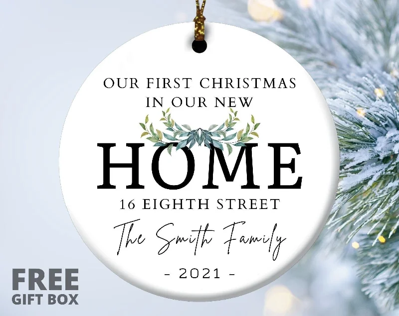 Christmas Celebration Personalized New Home Ornament,  Custom New Home Christmas Ornament, New House Ornament, Christmas Gift