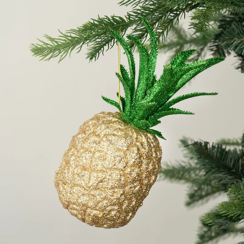 Christmas Market Pineapple Ornament with Glitter