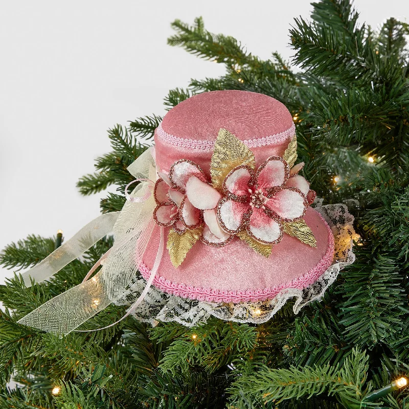 Christmas Wonderland Pink Vintage Hat Ornament
