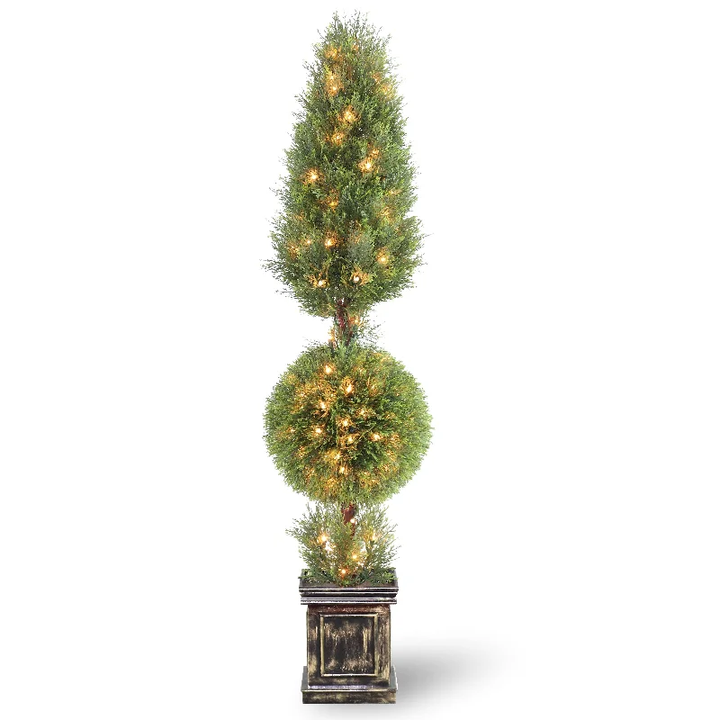 Christmas Peaceful Holiday Nights Pre-Lit Artificial 60" Juniper Spiral