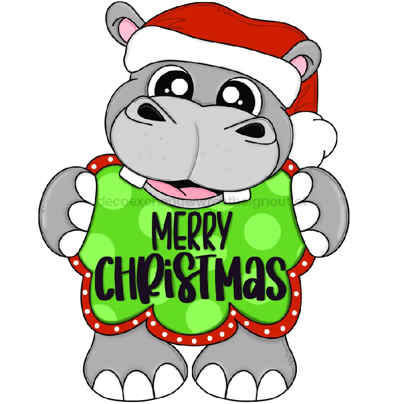 Christmas Tree Decorations Pre-Order: Christmas Sign, Merry Christmas, Hippo Sign, Hippopotamus, wood sign, CR-W-097-DH, 22" Door Hanger Christmas Tree Decorations Pre-Order: Christmas Sign, Merry Christmas, Hippo Sign, Hippopotamus, wood sign, CR-W-097-DH, 22" Door Hanger