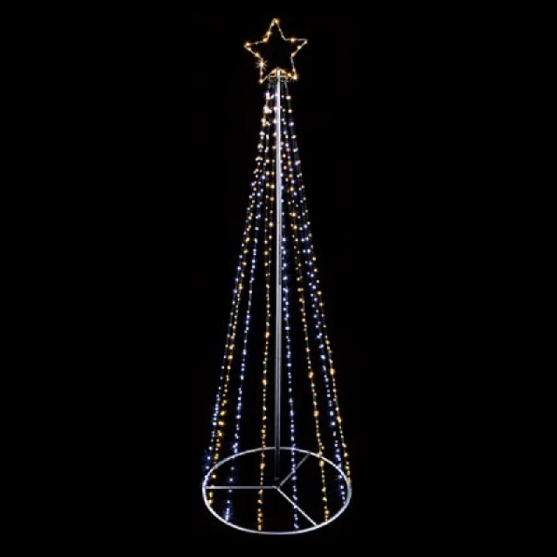Christmas Party Premier Pyramid Tree With Top Star Warm White/White LED