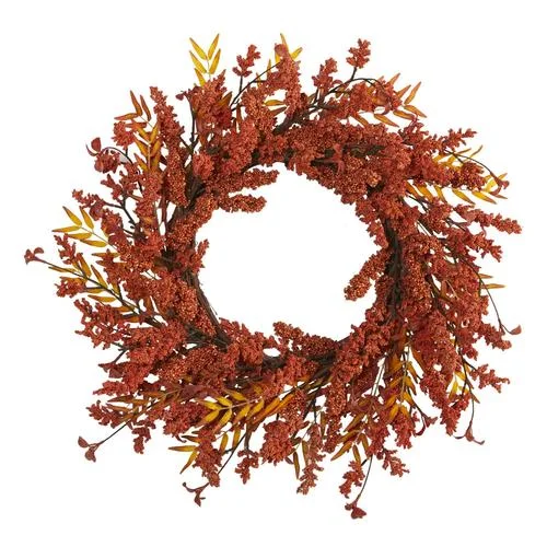 Christmas Twinkling Star Lights 18" Harvest Berry Artificial Wreath