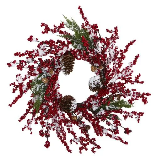 Christmas Festive Santa Hats 24" Frosted Cypress Artificial Wreath with
Berries and Pine Cones Christmas Festive Santa Hats 24" Frosted Cypress Artificial Wreath with
Berries and Pine Cones