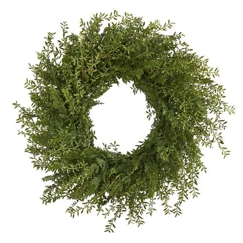 Christmas Gift Packing Station 27" Mixed Grass Artificial Wreath