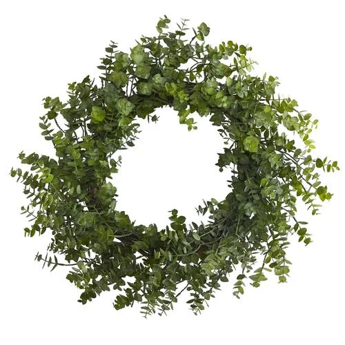 Christmas Fireside Hot Drinks 24" Eucalyptus Artificial Wreath