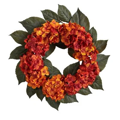 Festive Season 20" Autumn Hydrangea Artificial Wreath