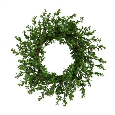 Christmas Candles 20" Boxwood Artificial Wreath