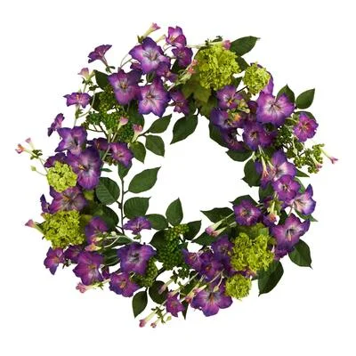 Holiday Lights 20" Morning Glory Artificial Wreath
