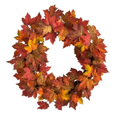 22" Maple Leaf Artificial Wreath