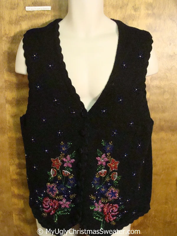Christmas Glowing Christmas Stars Really Ugly 80s Cheap Christmas Sweater Vest