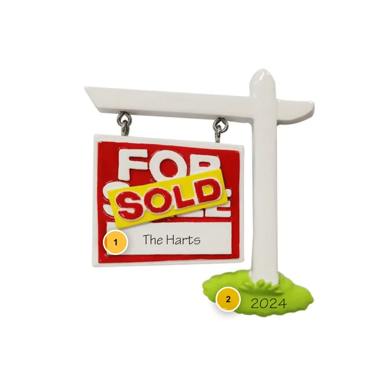 Christmas Fireplace Decor Realtor For Sale/Sold Personalized Ornament
