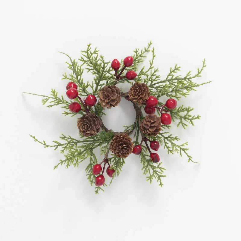 Christmas Sparkling Holiday Glow Cedar Berry Pine Accent Ring