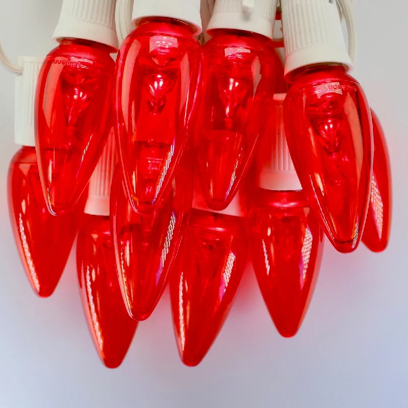 Christmas Magic C9 Red Smooth LED Bulbs E17 Bases (SMD) (25 Pack)