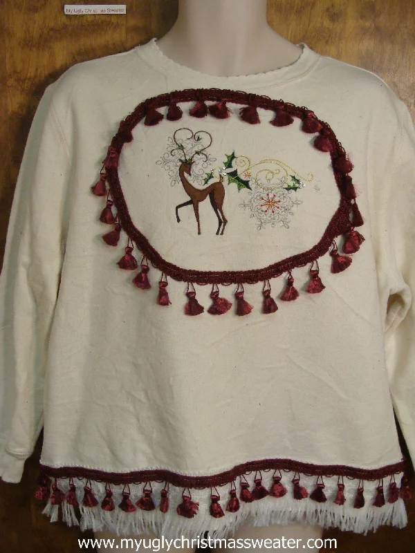 Reindeer and Tassles Christmas Sweatshirt