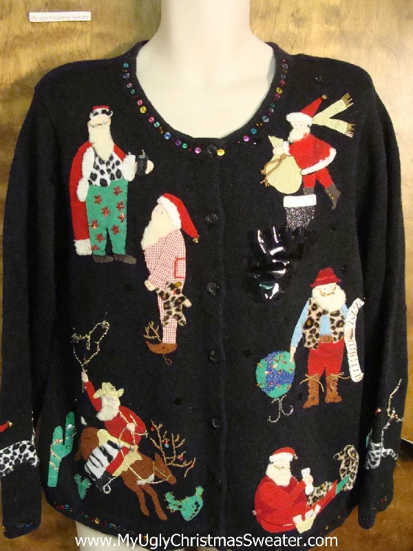 Christmas Sparkling Holiday Glow Rodeo Santas Ugly Christmas Sweater