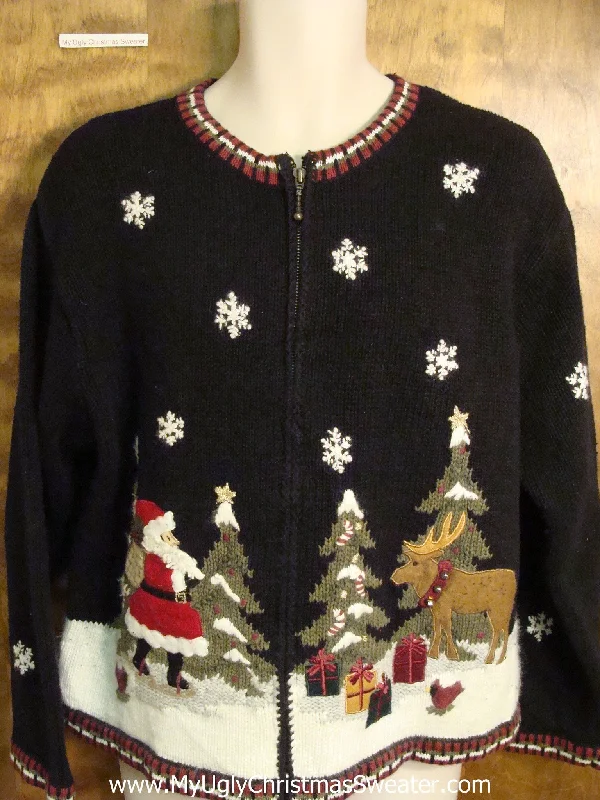 Christmas Centerpiece Santa in the Woods Ugly Christmas Jumper