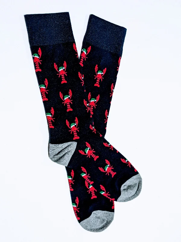 Christmas Sparkling Holiday Glow Christmas Hat Lobster Crew Socks