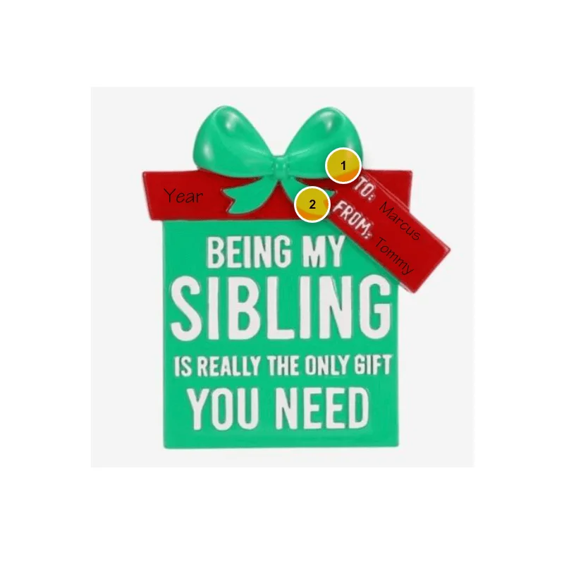 Christmas Twinkling Star Lights Sibling Present Personalized Ornament