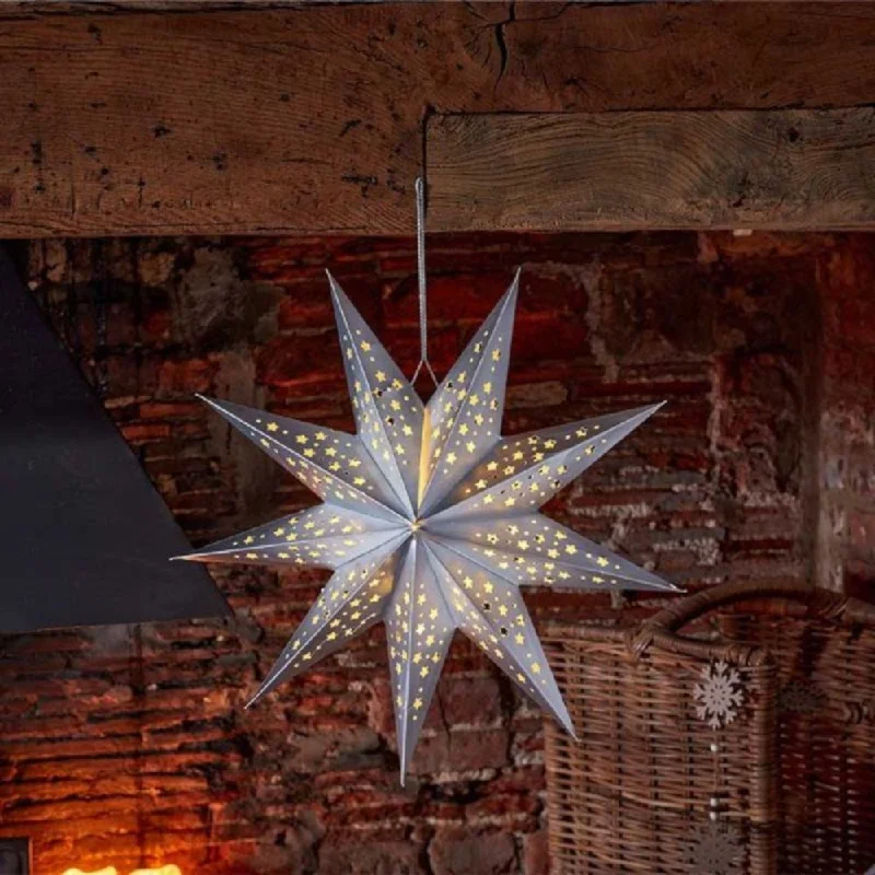 Christmas Stockings Smart Garden InLit Silver Origami Star 50cm
