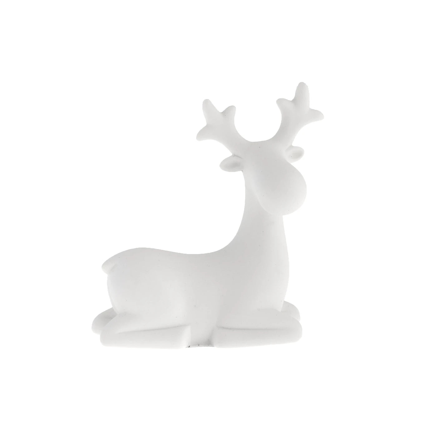 Christmas Family Holiday Movie Night Sten the Resting Reindeer | Large | White Ceramic | by Storefactory