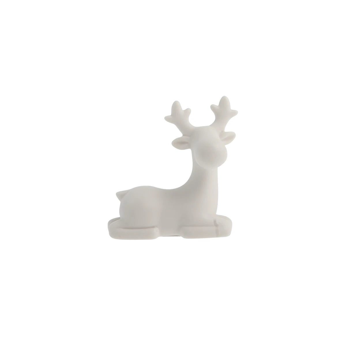 Christmas Glittery Star Decor Sten the Resting Reindeer | Medium | White Ceramic | by Storefactory