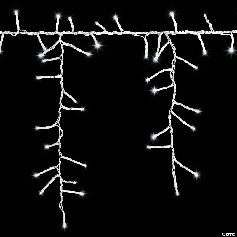 Snowy Christmas Strands of Magic™ Tangle-Free Cool White LED Light Icicle String Christmas Outdoor Yard Decoration