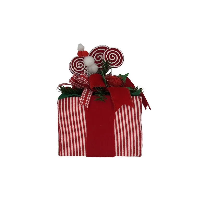 Stripe Christmas Gift Box Red/White/Green