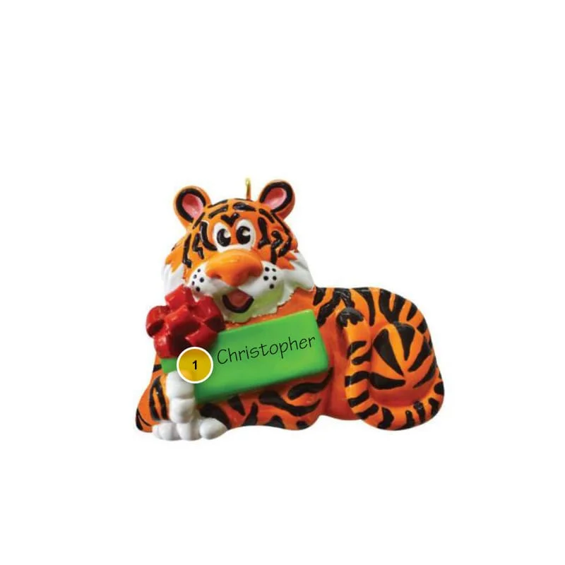 Christmas Warming Cocoa Sips Tiger Personalized Ornament
