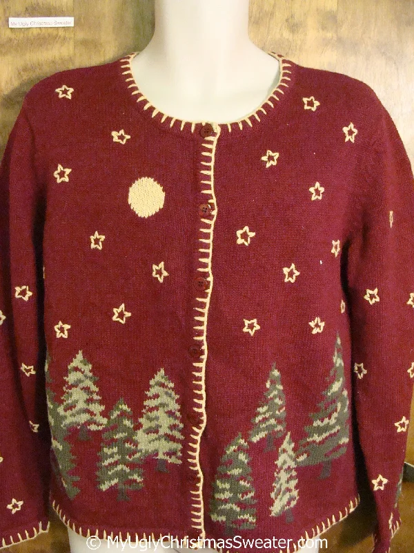 Christmas Crackling Wood Fire Two Sided Adorable Ugly Christmas Sweater