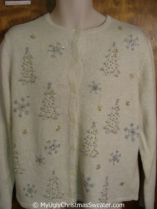 Christmas Family Holiday Movie Night Two Sided Ornate Trees Ugly Christmas Sweater