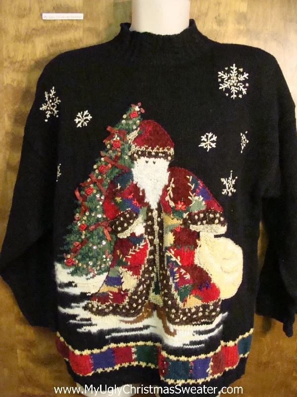 Christmas Eve Ugly Christmas Sweater with Ornate St. Nick