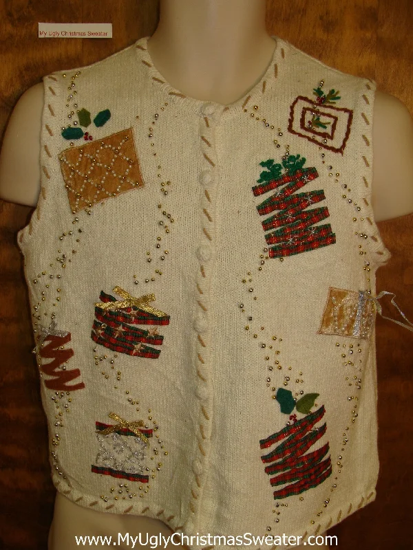 Christmas Feast Ugly Two Sided Gift Themed Christmas Sweater Vest