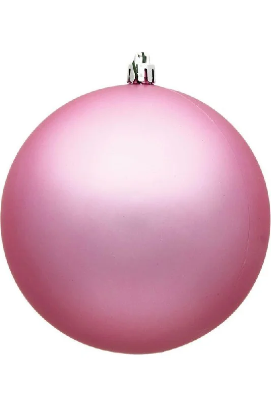 Christmas Market 4" Pink Matte Ball Christmas Tree Ornament (6 pack)