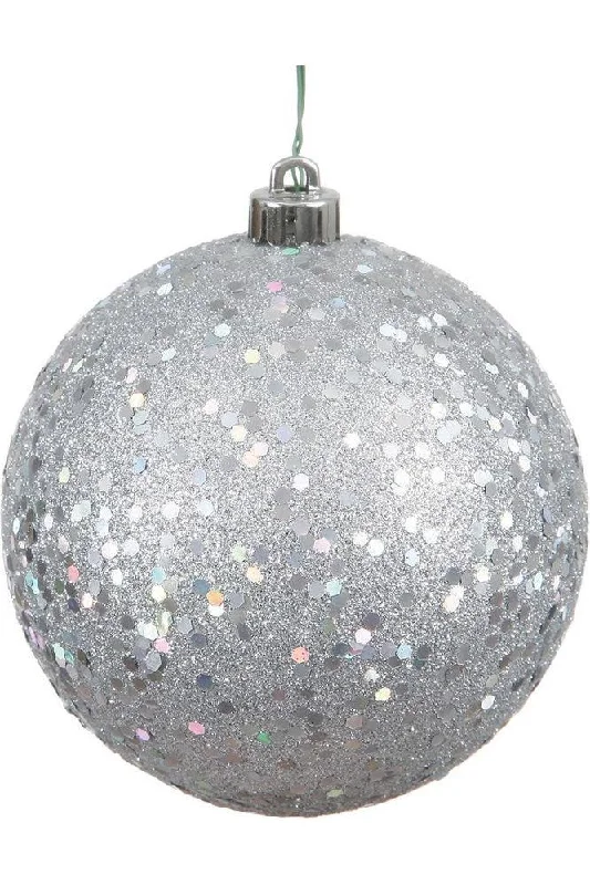 Christmas Garland Silver Sequin Ball Christmas Ornament (6 pack)