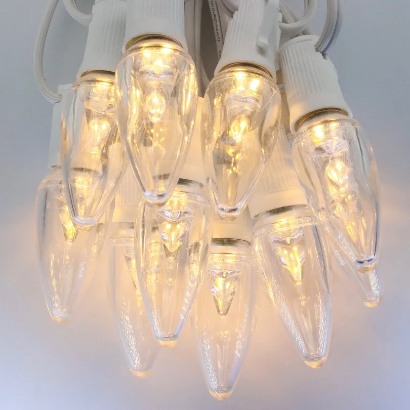 Christmas Spirit C9 Warm White Smooth LED Bulbs E17 Bases (SMD) (25 Pack)