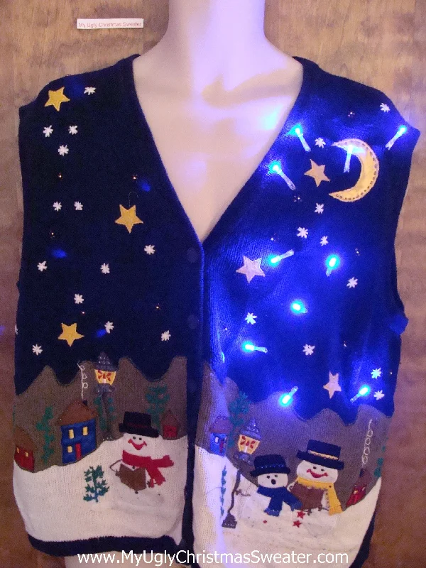 Christmas Countdown Winter Themed 2sided Light Up Ugly Xmas Sweater Vest