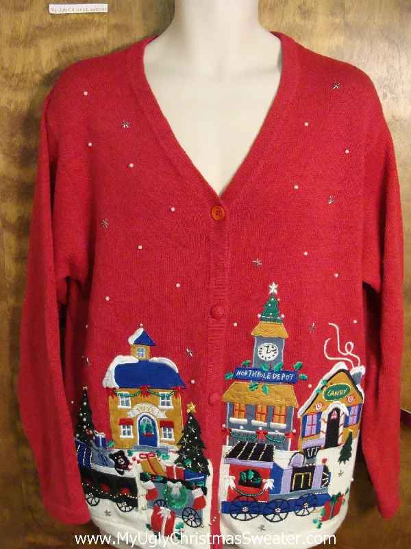 Christmas Dreamy Festive Vibes Winter Wonderland Town Ugly Christmas Jumper