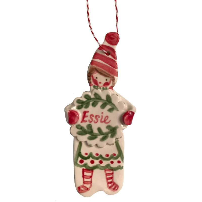 Christmas Wishes Essie Wreath Girl Ornament