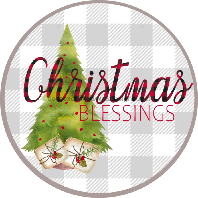 Christmas Gifts Wreath Sign, Christmas Sign, Christmas Blessing, 18" Wood Round,  Sign, DECOE-737, Sign For Wreath, 18" Wood Round