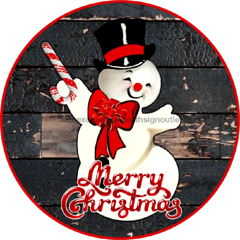 Christmas Centerpiece Wreath Sign, Christmas Sign, Snowman Candy cane, 10" Round, Metal Sign, DECOE-330, Sign For Wreath, 10" Metal Sign Christmas Centerpiece Wreath Sign, Christmas Sign, Snowman Candy cane, 10" Round, Metal Sign, DECOE-330, Sign For Wreath, 10" Metal Sign