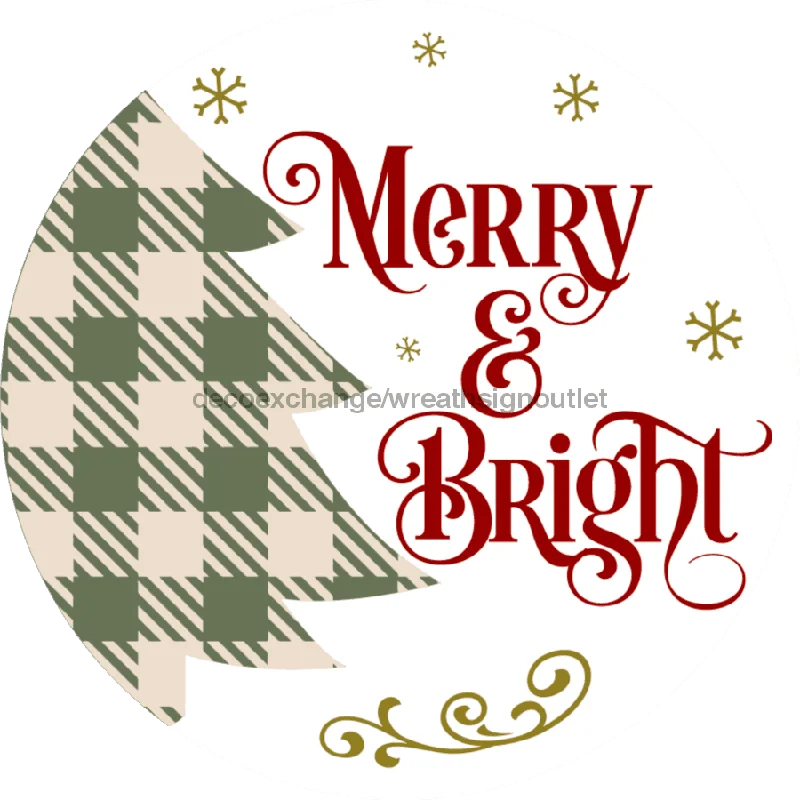 Christmas Dreamy Snowfall Wreath Sign, Merry and Bright, Merry Christmas Sign, 18" Wood Round,  Sign, DECOE-561, Sign For Wreath, 18" Wood Round