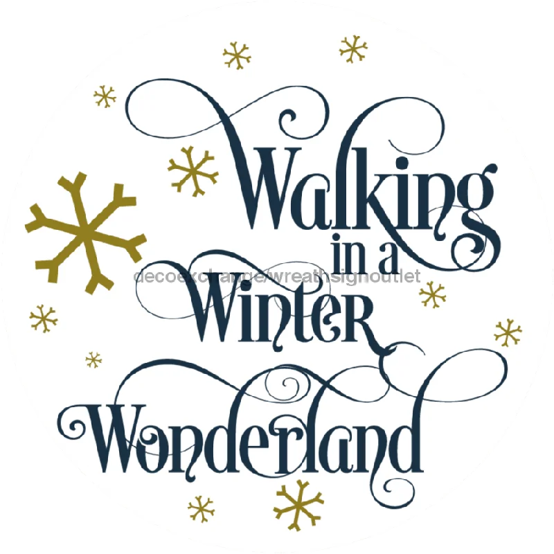 Christmas Bells Wreath Sign, Winter Wonderland, Christmas Sign, 18" Wood Round,  Sign, DECOE-760, Sign For Wreath, 18" Wood Round