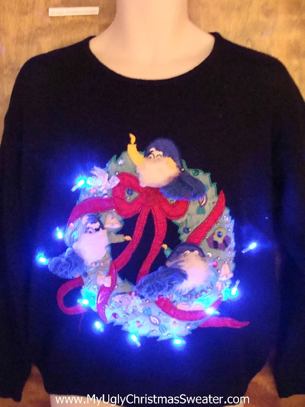 Christmas Handmade Pine Wreaths Wreath with Ghosts Light Up Ugly Xmas Sweater