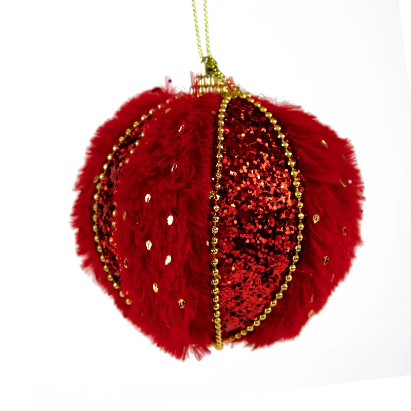 Christmas Twinkling Festive Lights Christmas Bauble, Fur #20- 8cm