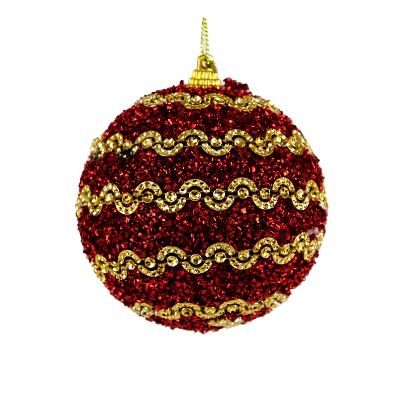 Christmas Winter Night Sky Christmas Bauble, Sequins Lace - 8cm