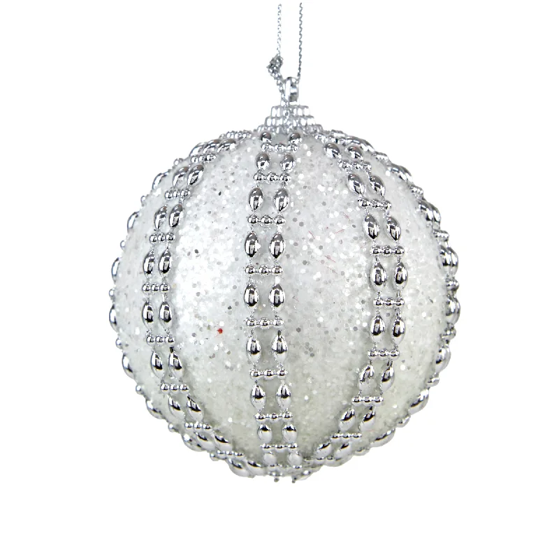 Christmas Gingerbread Christmas Bauble, Silver Trim #46- 8cm