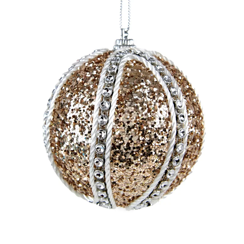 Christmas Home-Baked Goodies Christmas Bauble, Silver Trim #64- 8cm